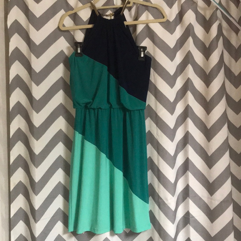 Diagonal- striped tank top sundress